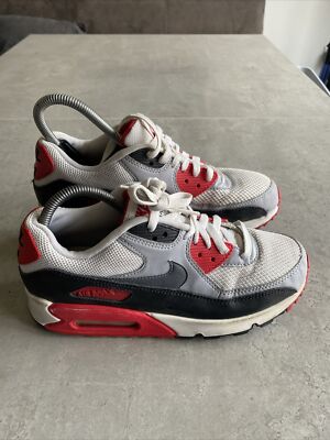 2014 Nike Air Max 90 Infrared OG Herren UK 6,5 Cool Grey/White/Black 742455-100