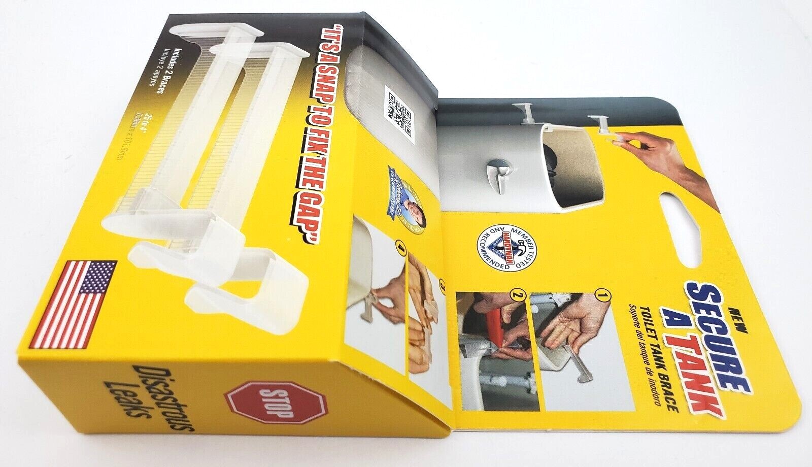 Sani Seal SAT068 Pack of 2 Secure A Tank Toilet Tank Braces Snap To