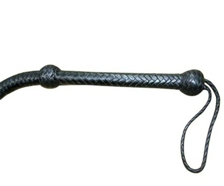 8 Foot Long Whip Real Leather 12 Plaits Black Top Leather Heavy Duty   - Image 3 of 3