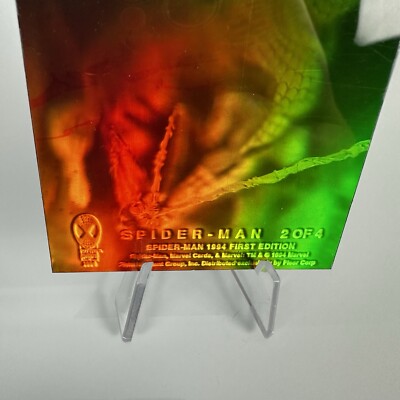 spider man 1994 first edition hologram card 1994 Amazing Spider-Man First Edition Hologram Complete Set 4 of 4 Trading  Card