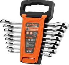 Juego de llaves de trinquete métricas de 8 piezas | Juego de llaves combinadas