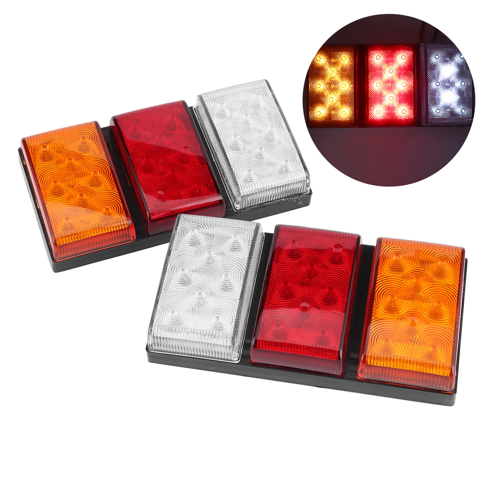*´ Waterproof Truck Car Taillight 24LED 3‑Color Lamp Warning Light For Trucks