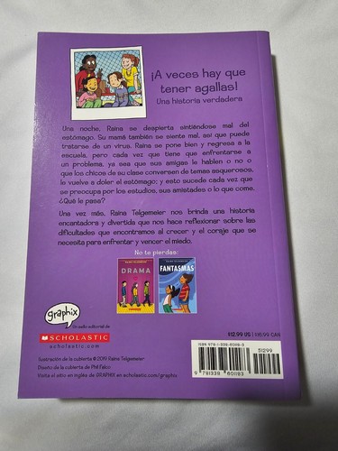 New Agallas Scholastic EN Espanol Book Raina Telgemeier (Spanish) Paperback Guts - Picture 2 of 9