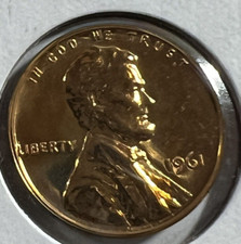 1961 lincol proof peny