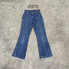 Vintage Wrangler Women Flared Jeans Actual 23x26 USA Made 80s
