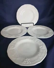 Vintage White Milkglass Grapes Dessert Plates Set Of 4
