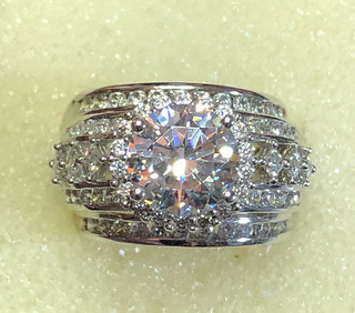 Sterling Silver CZ Engagement Ring Wedding Set Victoria Wieck Meda 925 Sz8 4303