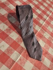 Sergio Valente Abstract Purple Slim Necktie Tie Made In USA 80s Vintage 56in