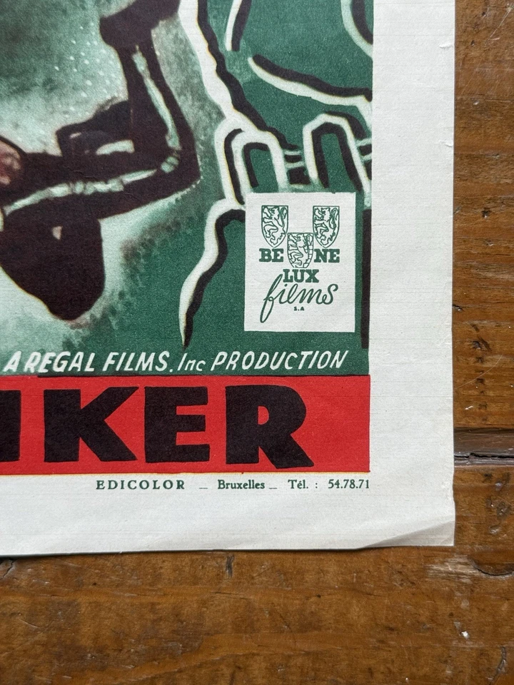 Vintage 1957 GHOST DIVER ~ French LE SCAPHANDRIER FANTOME Original Movie Poster - Image 3 of 4