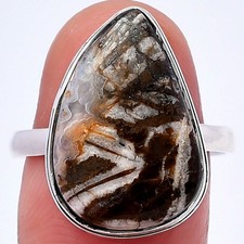 Natural Wild Horse Jasper 925 Sterling Silver Ring s.9 Jewelry R-1007