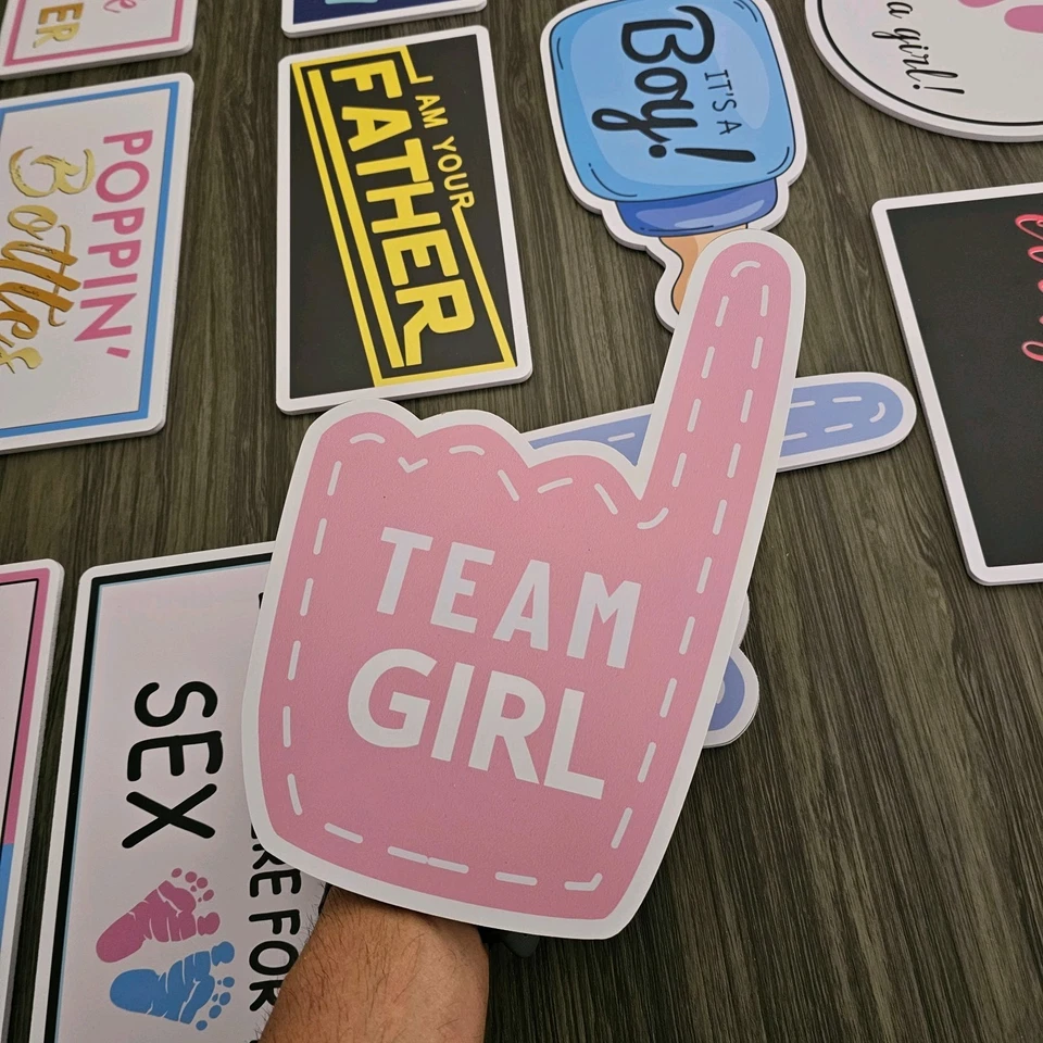 20designs 10pcs Gender Reveal Photobooth PVC Props, Baby Shower photobooth PROPS - Image 2 of 4