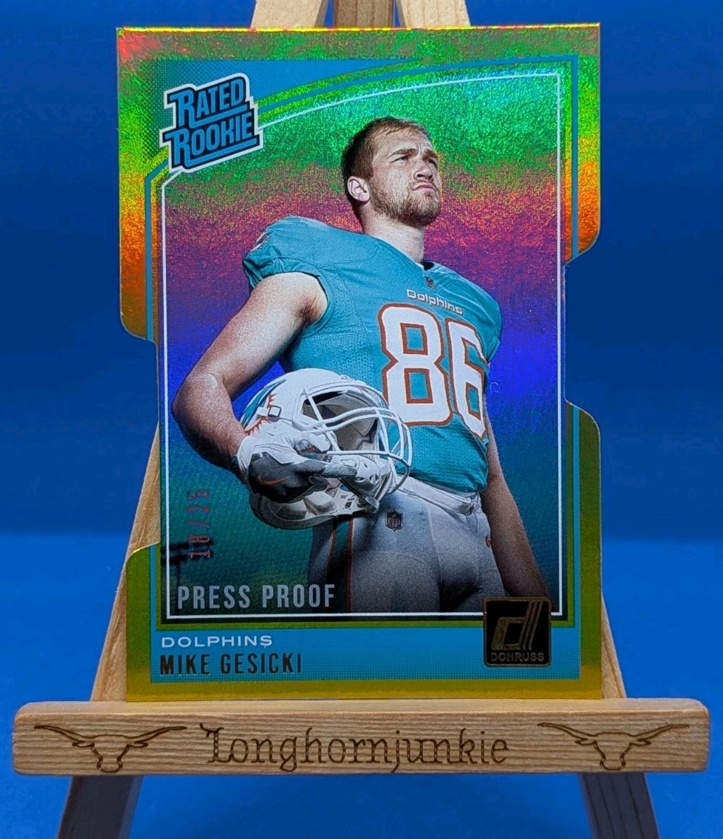 Mike Gesicki Panini Donruss #337 Press Proof Gold Die Cut