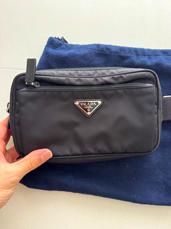 Prada Black Waist Pack Belt Bag Buckle Closure Adjustable Strap Logo