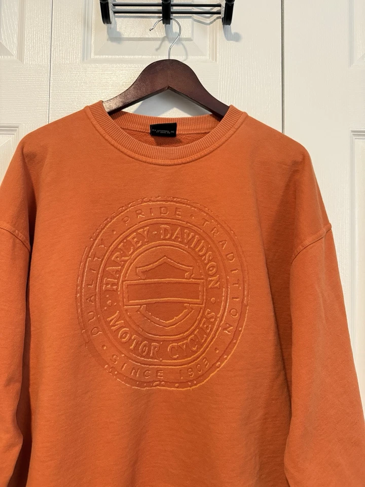 Harley Davison 摩托车运动衫男式橙色 2XL — 第 2/4 张图片