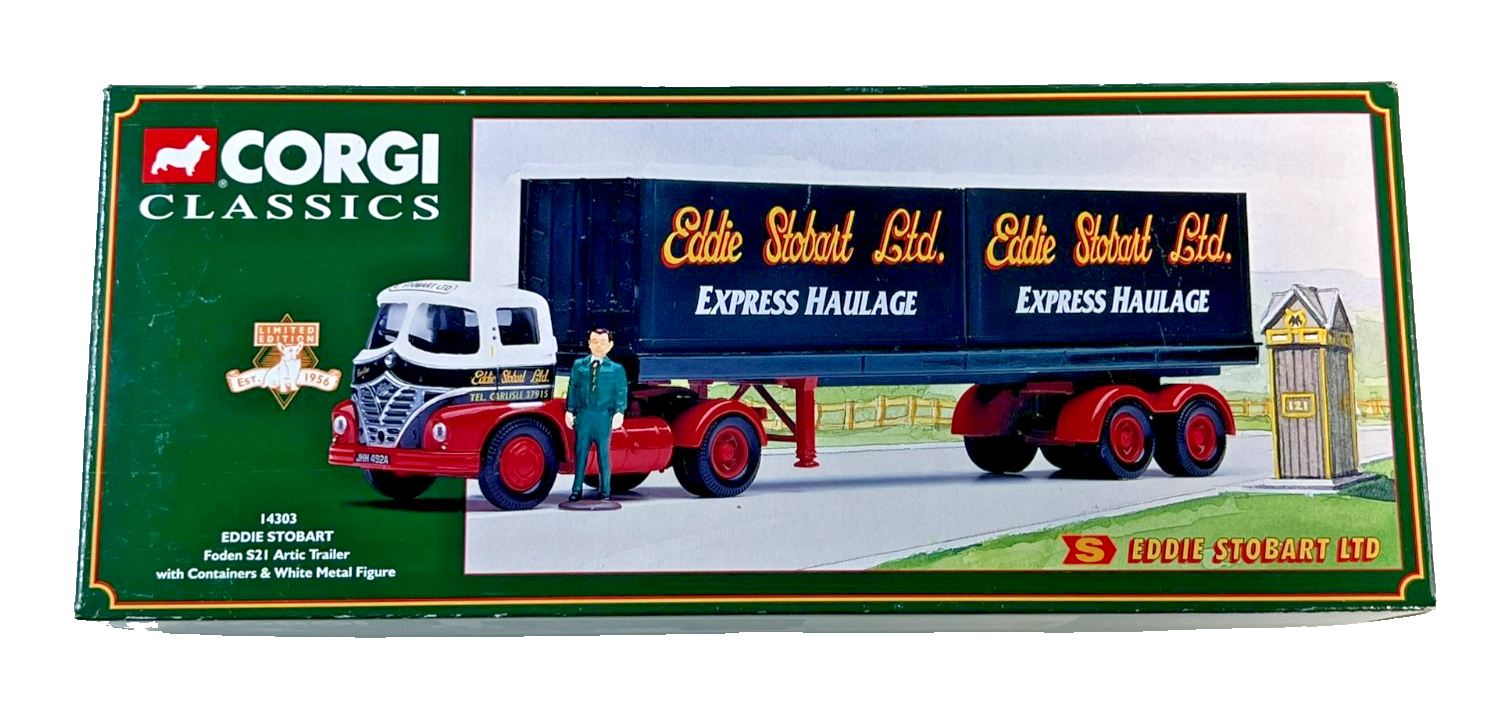 Corgi 14303 Eddie Stobart Foden S21 Artic Trailer Containers & Figure Ltd Ed New