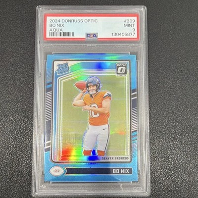 Panini Donruss Optic 2024 Bo Nix Rated Rookie #209 Aqua /299 PSA 9 Denver