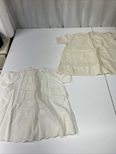 Vtg Lot Of 2 White Baby Dresses Imported Easter Christening