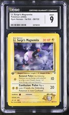 CGC 9 MINT Lt. Surge's Magnemite Gym Heroes 1st Edition 50/132 Pokemon Card on eBay
