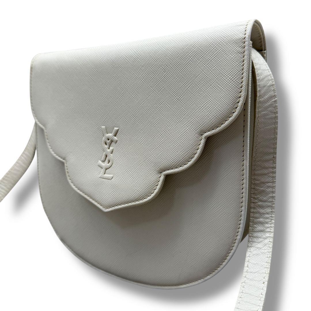 Borsa a tracolla Yves Saint Laurent 2 vie in pelle bianca autentica