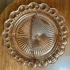 Anchor Hocking Pink Depression Glass OLD COLONY, Divided Plates, Open Lace Edge