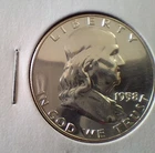 GEM Proof 1958 SILVER Franklin Half Dollar Uncirculated US Coin From Set