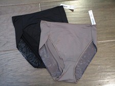 2-PACK SOMA VANISHING TUMMY HIGH LEG PANTIES IN BLACK /MOCHACCINO SIZE LARGE
