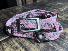 Women s Vintage Southwestern Cowgirl Heart Concho Belt Braided Pink Gray Small