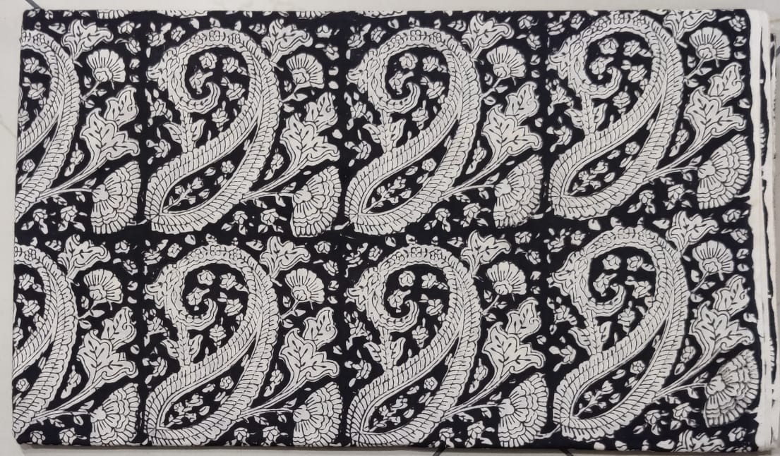 Hand Block Print Cotton Fabric Yardage Natural Dyed Sewing Craft 1–10 Yards