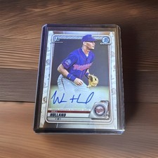 2020 Bowman Chrome Prospect Autographs Will Holland #CPA-WH (AU, RC) Card E2