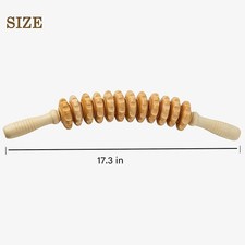 Wooden Massage Roller Anti-Cellulite Tool Self Care Lymphatic Therapy Massager.
