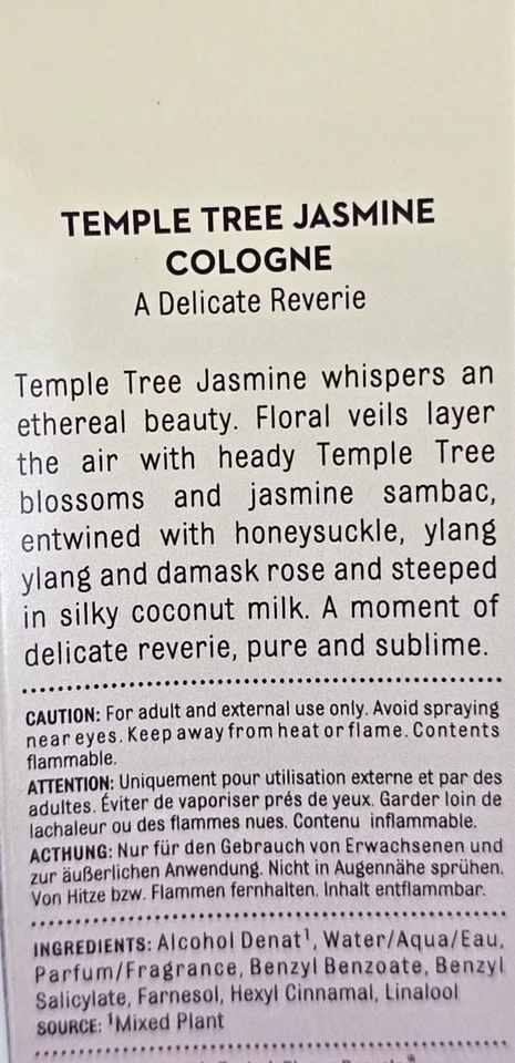 Nuevo en caja - Perfume colonia Thymes Temple Tree JASMINE 1,75 OZ Foto 3 de 3