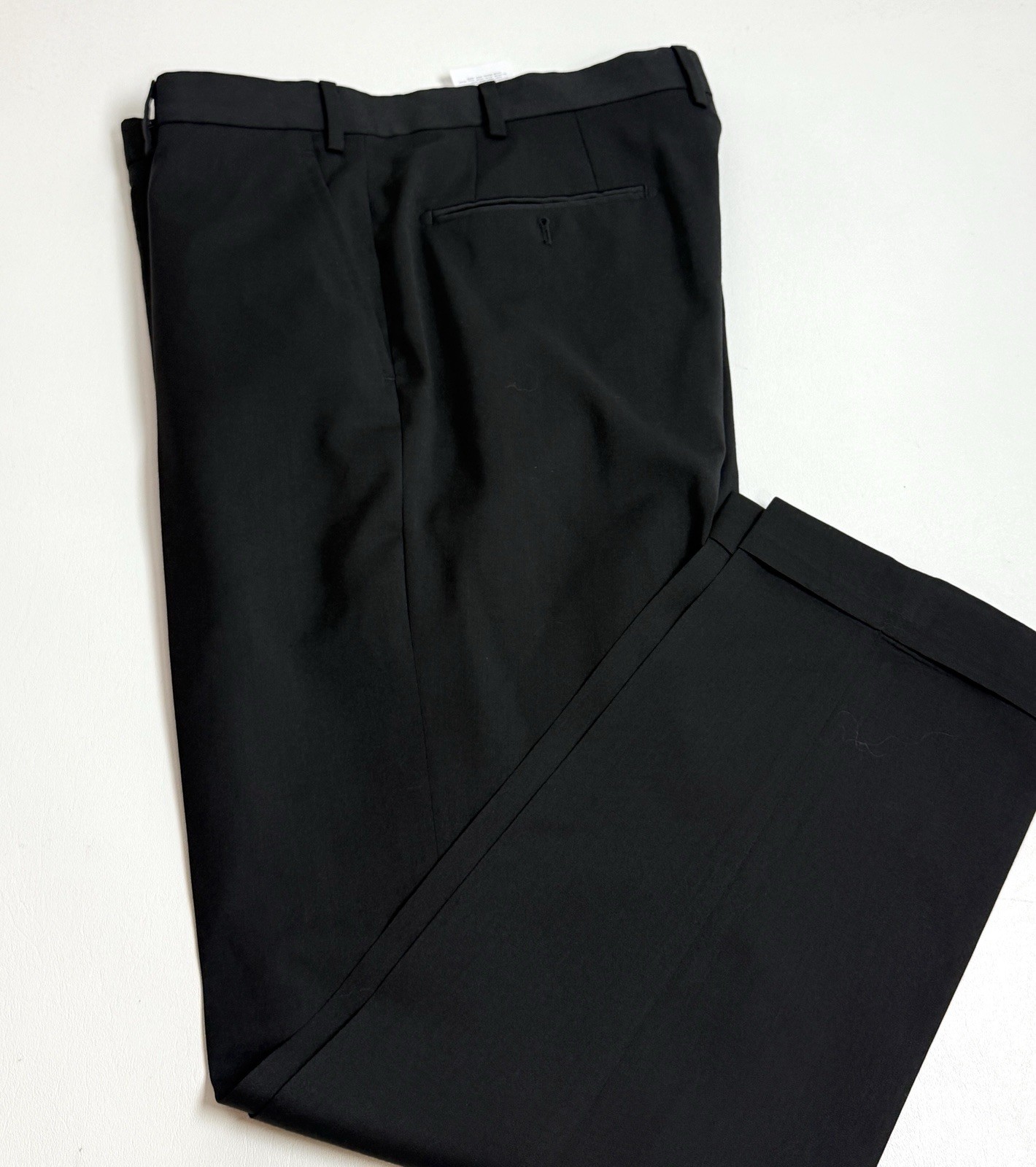 Armani Collezioni Solid  Black Flat Front Suit Pa… - image 2