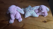 Jellycat Blossom Tulip Rattle Bunny (no tag) & Music Star. Retired & rare.