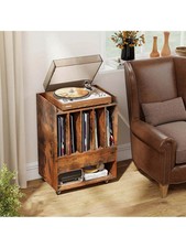 NEW Record Player Stand With Drawer Holder Lockable Wheels FREE SHIPPING