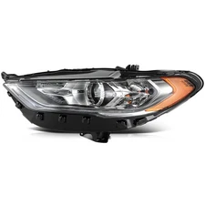 Left Side Headlight Assembly For 2017-2020 Ford Fusion Black Clear Lens