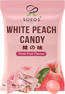 White Peach Hard Candy, Classic Series Chinese Hard Candy, 16 oz (Pack of 1)