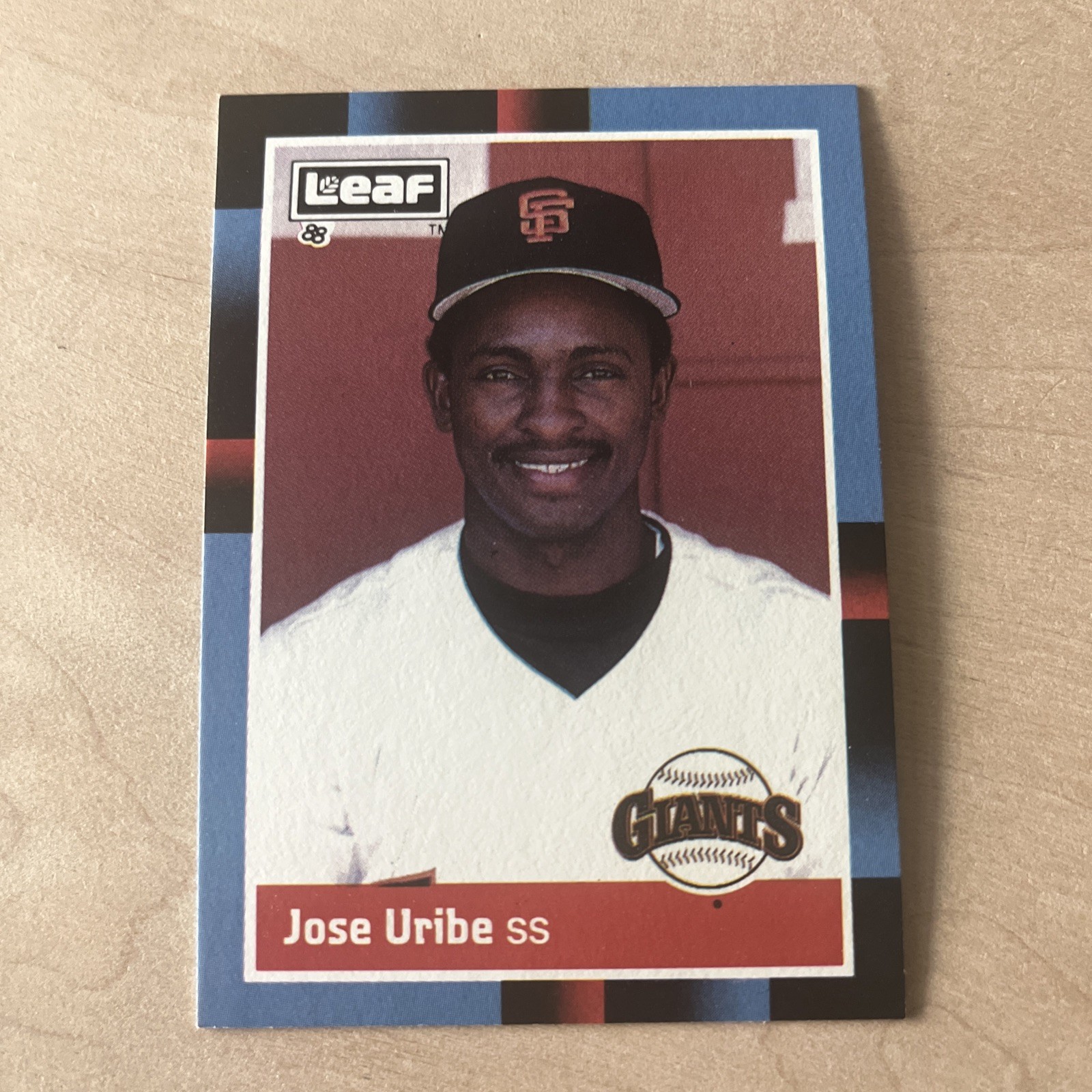 1988 Leaf Jose Uribe San Francisco Giants Baseball Card #218