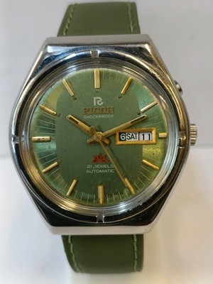 RICOH 21J AUTOMATIC GREEN DIAL JAPAN MEN'S WORKING CONDITION
