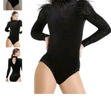 Weissman Dance Costume 12183 Black Large Adult LA Leotard