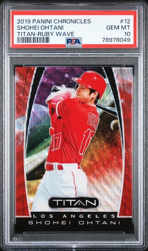 2019 PANINI CHRONICLES TITAN RUBY WAVE #12 SHOHEI OHTANI 169/199 PSA 10