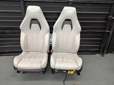15-19 Bmw F85 F86 X5 X6 M Front Left Right Seat Silverstone White Leather Worn 15-19 Bmw F85 F86 X5 X6 M Front Left Right Seat Silverstone White Leather Worn