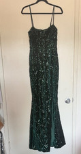Windsor M Emerald Green Sequin Strapless Evening Gown