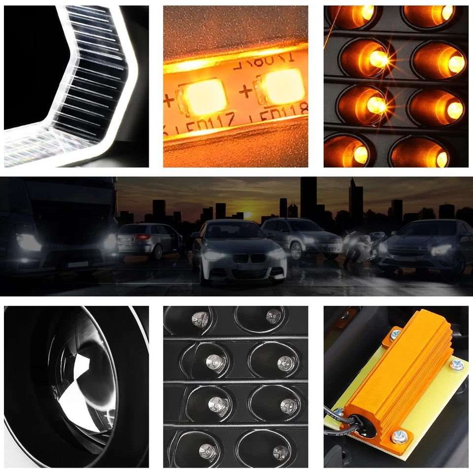 For 04-07 BMW 5-Series E60 LED U-Halo+Turn Signal Projector Headlight/Lamp Black - Image 4 of 4