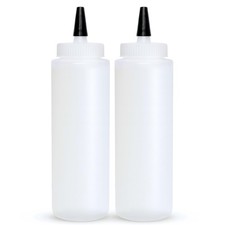 Condiment Squeeze Bottles 8 OZ Wide Neck, Empty Squirt Bottles - Removable To...