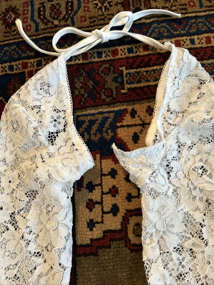 Braço de ombro de manga de renda para casamento branco floral sem dedos destacável novo sem etiquetas - Imagem 3 de 4