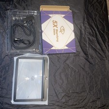 Hands Free Magnifying Glass with Light, 5X Large Magnifying Glasses for Reading,