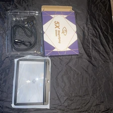 Hands Free Magnifying Glass with Light, 5X Large Magnifying Glasses for Reading,