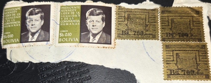 Kennedy Stamp Bolivia 1968  Used X2