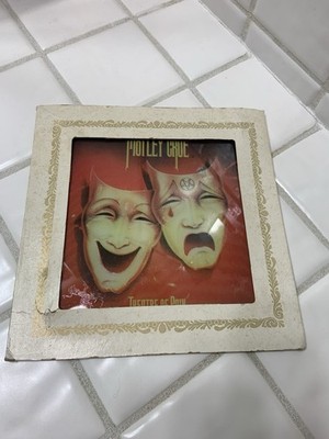 Vintage Mötley Crüe Theatre of Pain Glass Carnival Prize Mirror 6x6