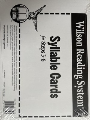 Wilson Reading System Syllable Cards Steps 3-6